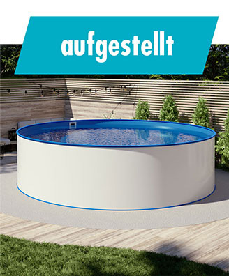 Summer Fun Pool Folie rund ø 3,50m x 1,05m Folienstärke 0,4mm blau mit Einhängebiese Poolfolie Innenhülle 350 x 105 cm Stahlwandpool Rundpool