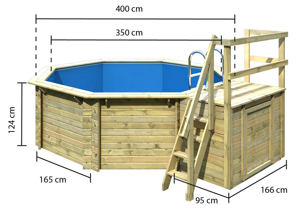 Maße Pool mit Terrasse