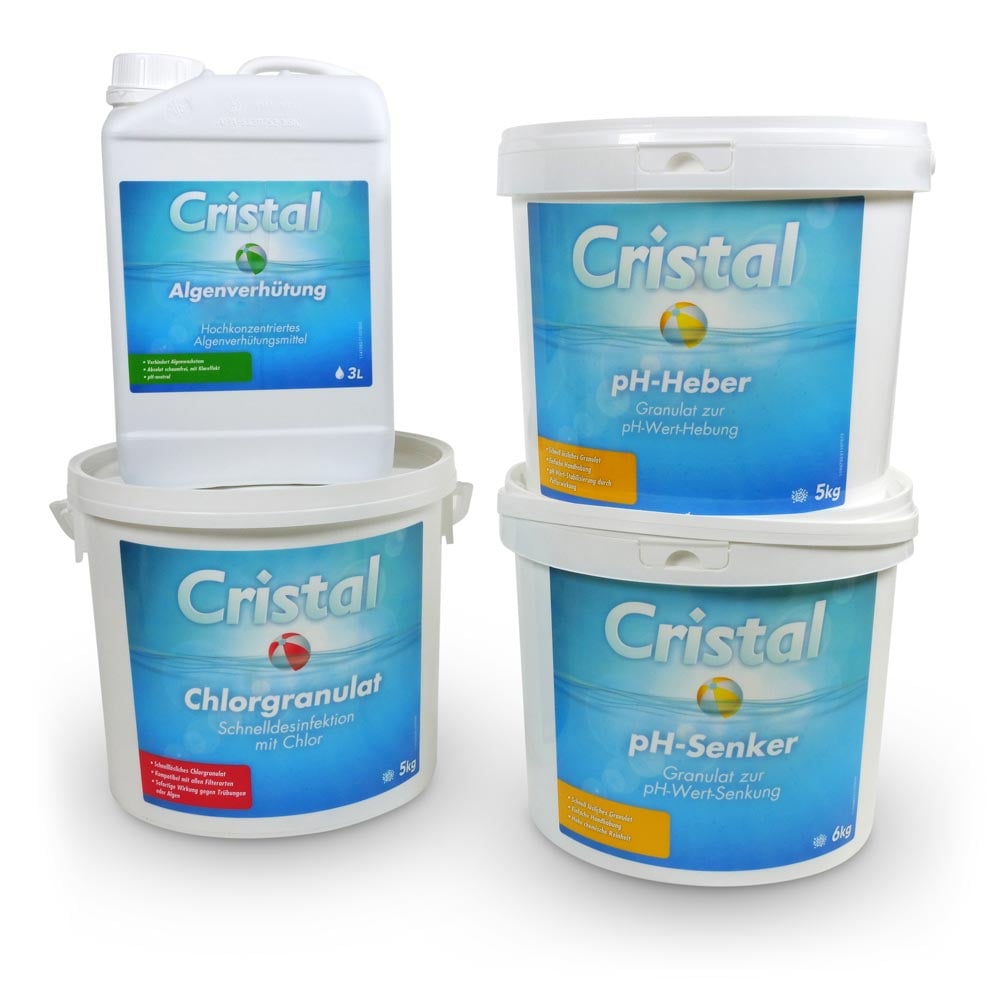 CRISTAL Wasserpflege-SET Chlor 19 kg (4-tlg.)