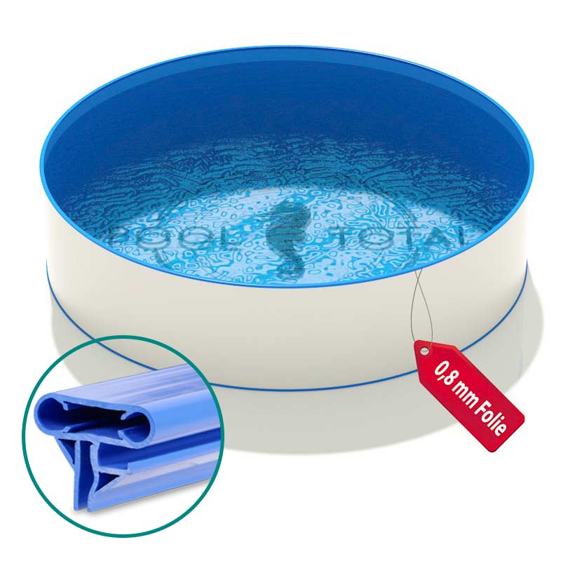 Pool Ø 6,00 x 1,20 m Folie blau 0,8mm EB Handlauf STYLE