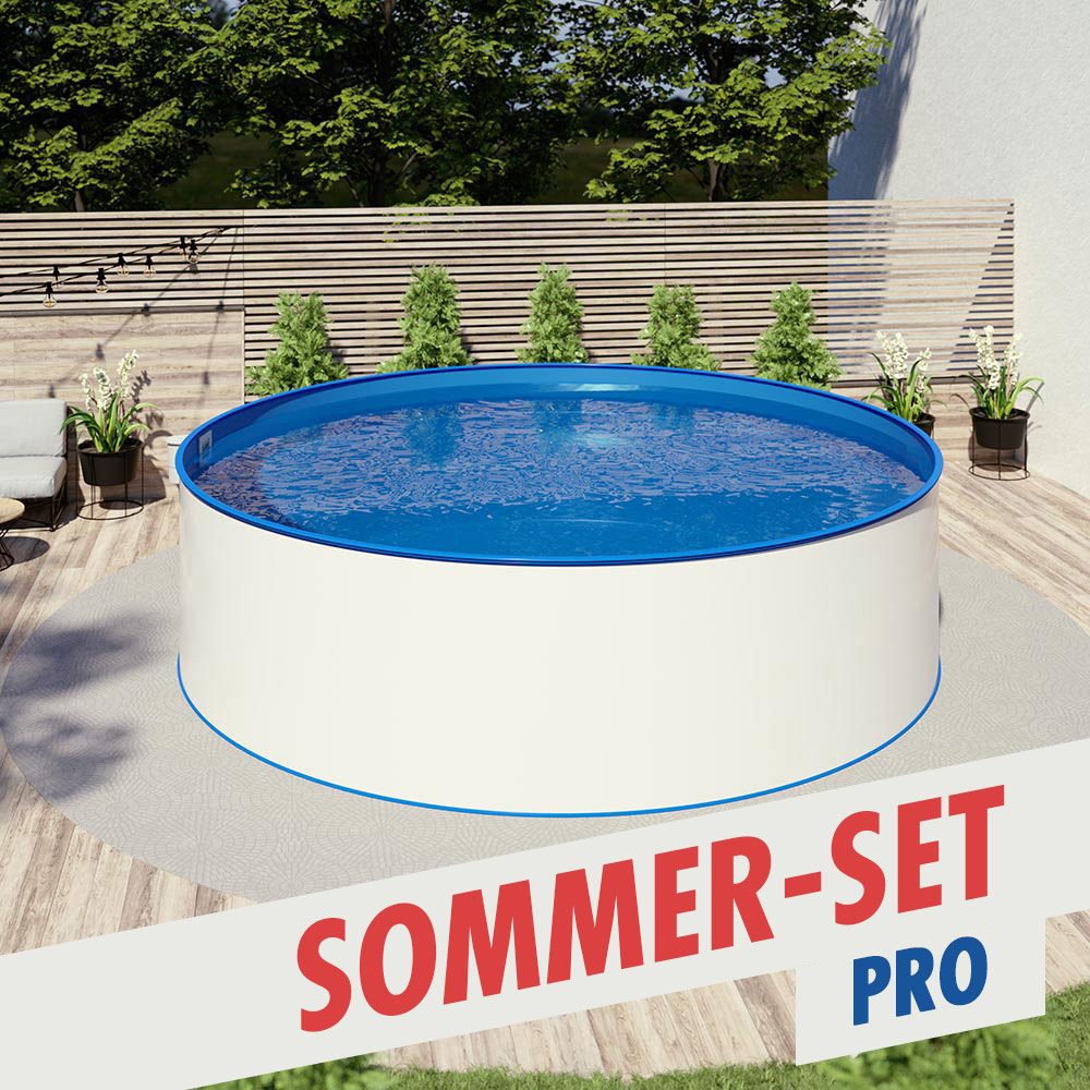 Sommerhit Rundbecken-SET Pro Ø 5,00 x 1,35 m, Folie blau 0,8 mm