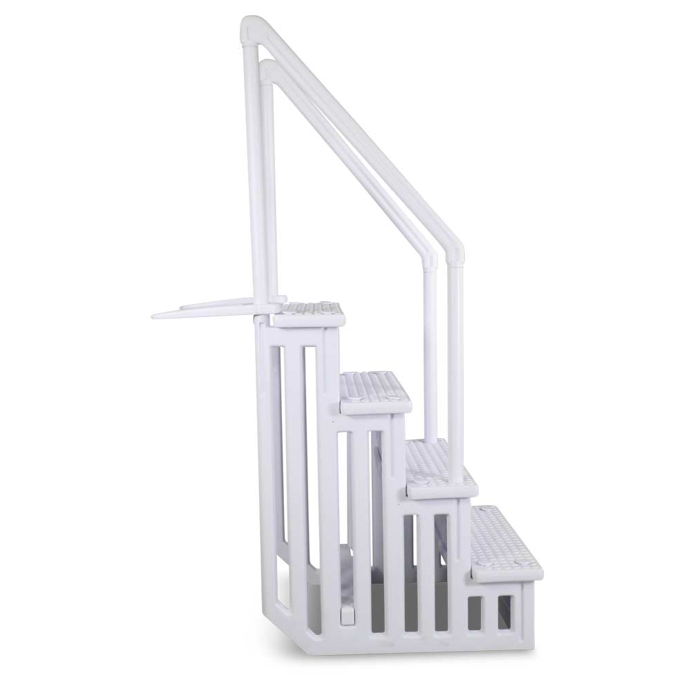 Schwimmbadleiter Treppe, Kunststoff 4-stufig + Gewichte