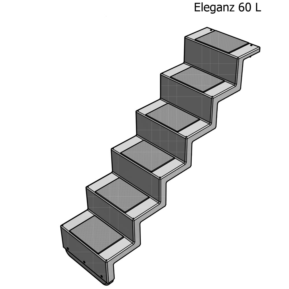 REKU Polyester Treppe Eleganz (Randbefestigung) granit 60 cm