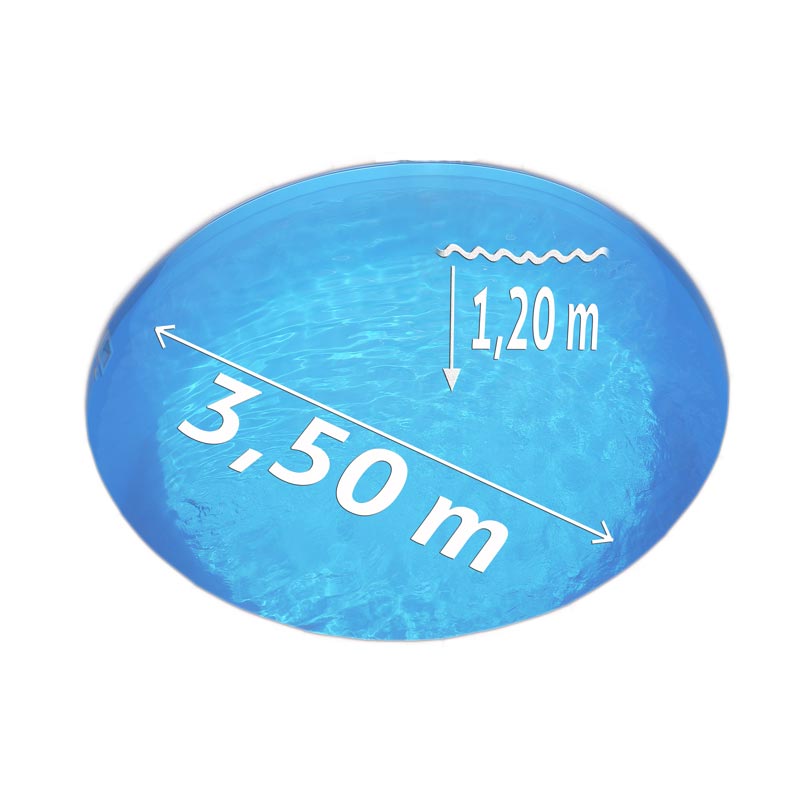 Pool Ø 3,50 x 1,20 m Folie blau 0,6mm EB, Stahl 0,6mm