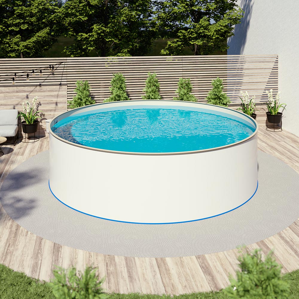 Pool Ø 6,00 x 1,35 m Folie sand 0,8mm EB, Stahl 0,7mm