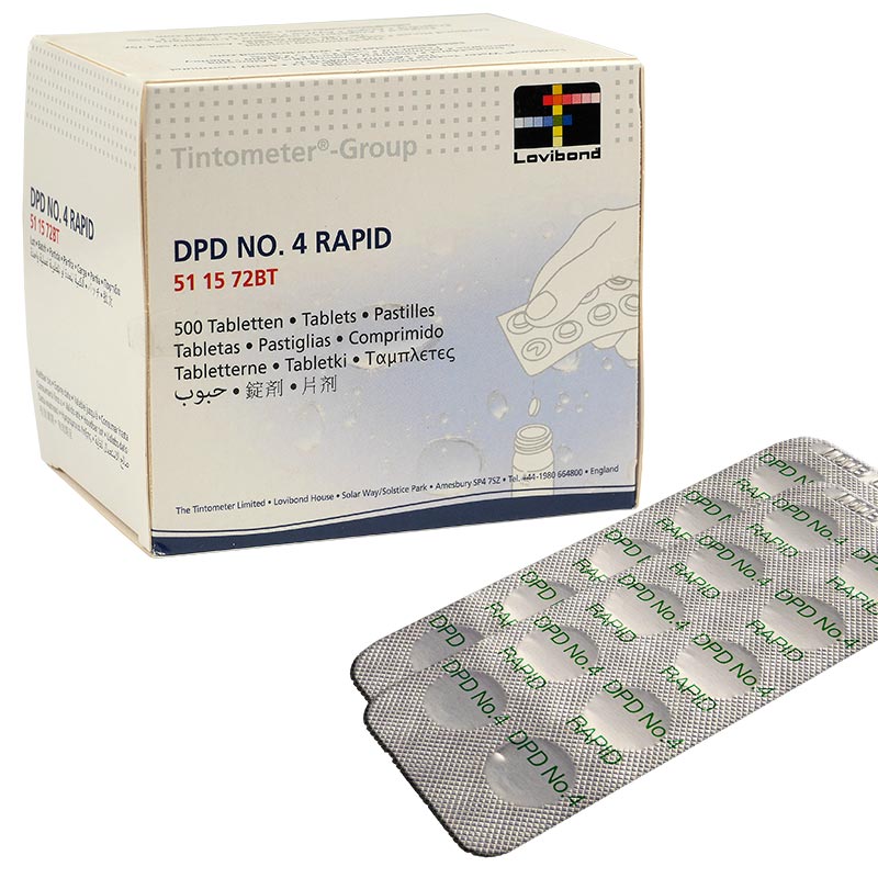 DPD 4 Rapid Tabletten Lovibond 500 Tabletten (50 Streifen)