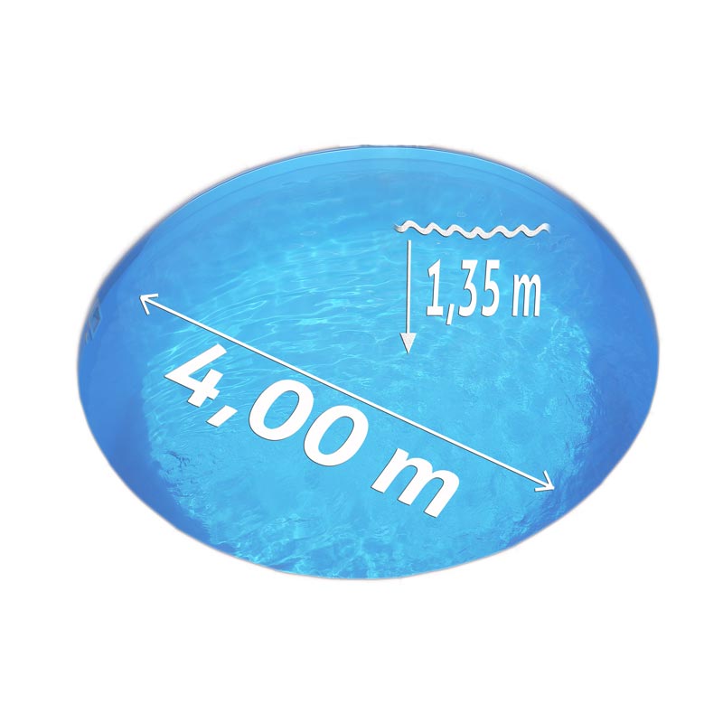 Pool Ø 4,00 x 1,35 m Folie blau 0,8mm EB Handlauf STYLE