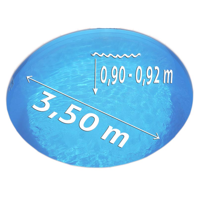 Ersatzfolie Ø 3,50 x 0,90 m 0,60 mm blau