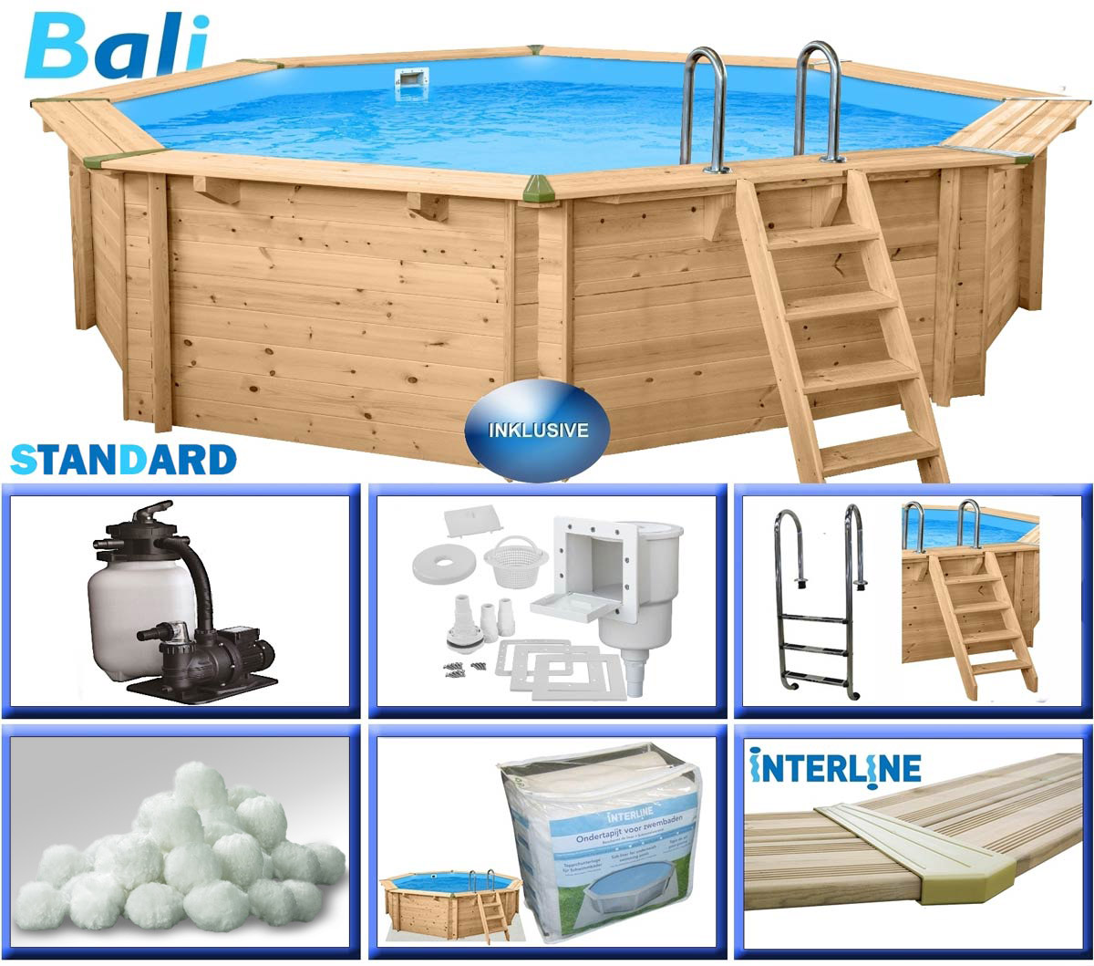 Holzpool Set Bali Basic für Sofortstart