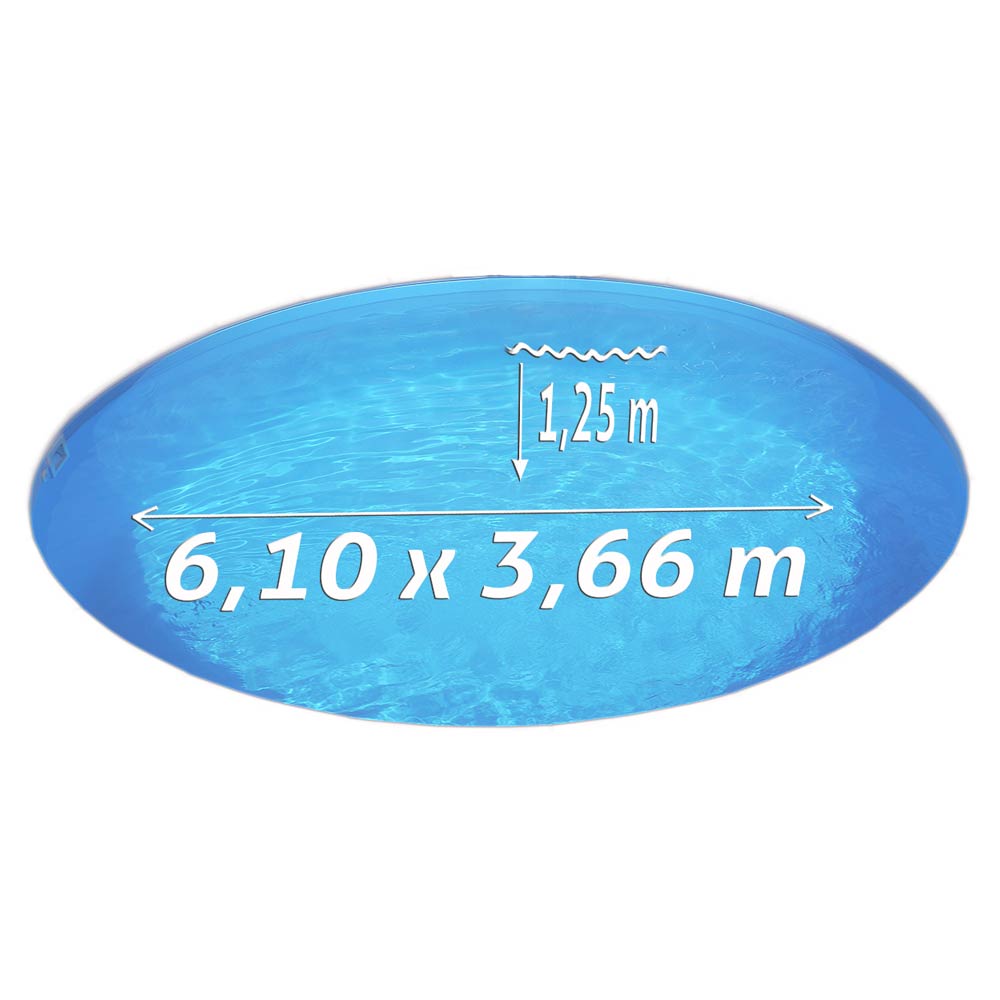 Ersatzfolie Oval 6,10 x 3,66 x 1,25 m 0,60 mm blau EB