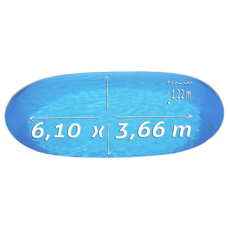 (B-Ware) Ersatzfolie 6,10 x 3,66 x 1,22 m 0,40 mm blau