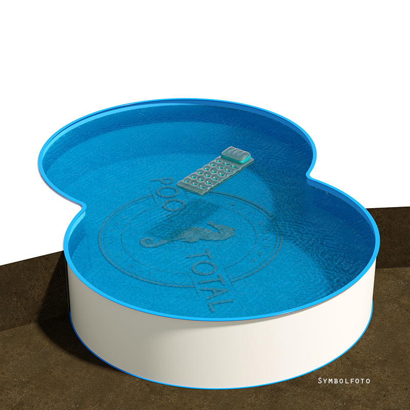 Achtform Pool 4,60 x 7,25 x 1,20 m, Folie 0,8 mm blau + Funktions-Handlauf