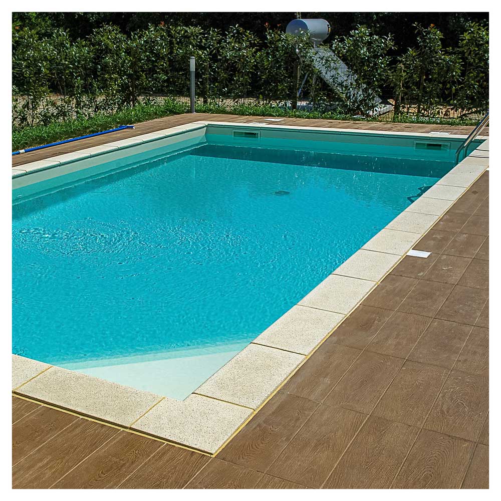 Beckenrandsteine PIANURA 8-Form-Pool 5,25 x 3,20 m Weiß