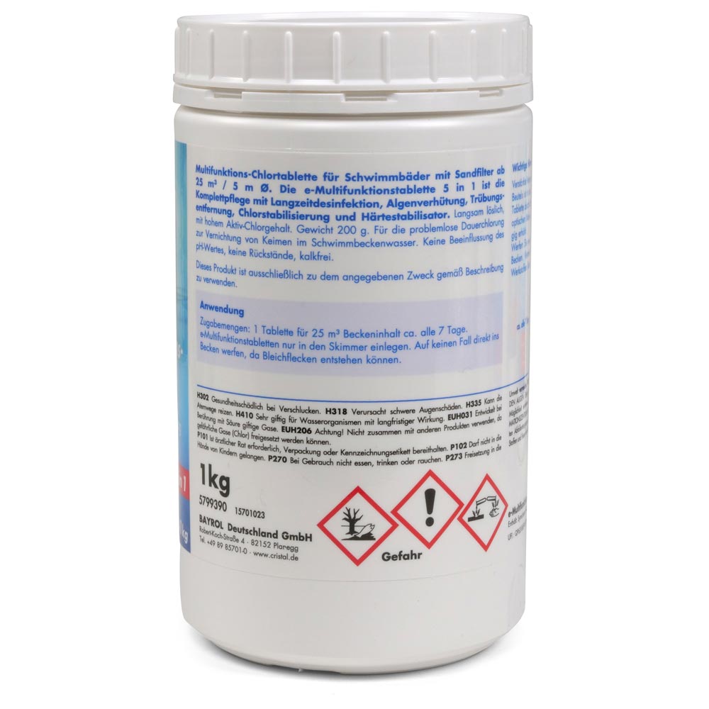 CRISTAL e-Chlor-Multifunktion-Tabletten (200g) 3,0 kg