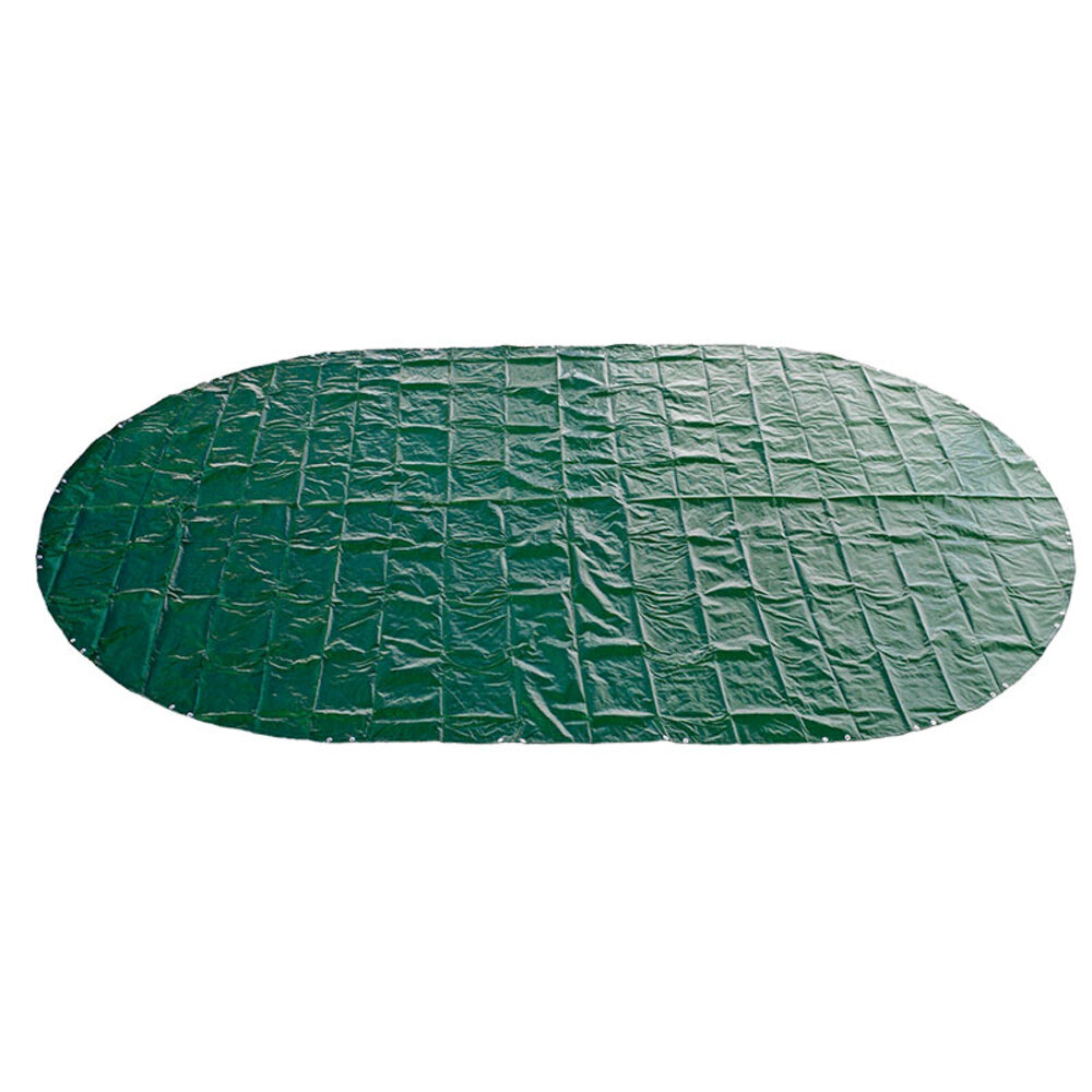 Abdeckplane 180g/m² grün/schwarz für 5,30 x 3,20 - 5,40 x 3,50 m Oval-/Achtform Pool
