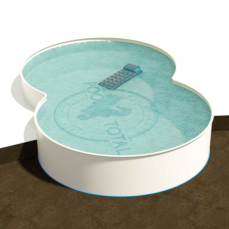Achtform Pool, Folie sandfarben 3,60 x 6,25 m 1,50 m