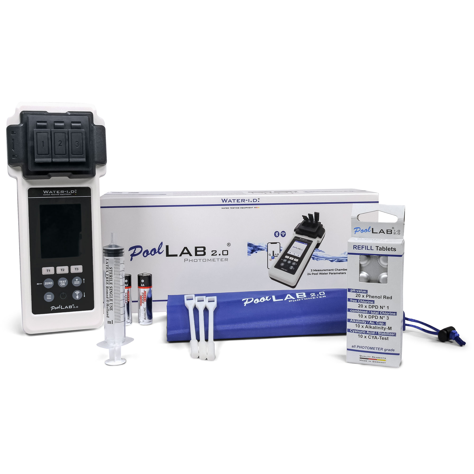 PoolLab 2.0 Photometer SPECIAL EDITION inkl. 50 Phenol Red + 50 DPD1 Testtabletten