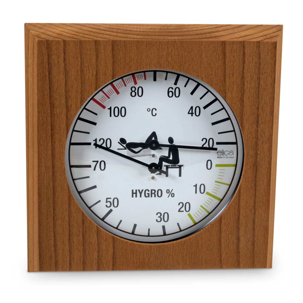 eliga Sauna Klimamesser im Rahmen aus Thermoholz 180mm