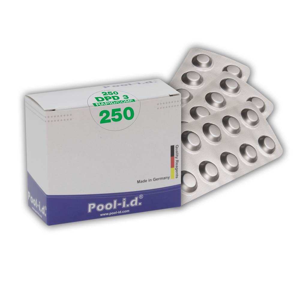 250 Stk. DPD 3 Rapid Tabletten für Pooltester Chlor (1 Karton)