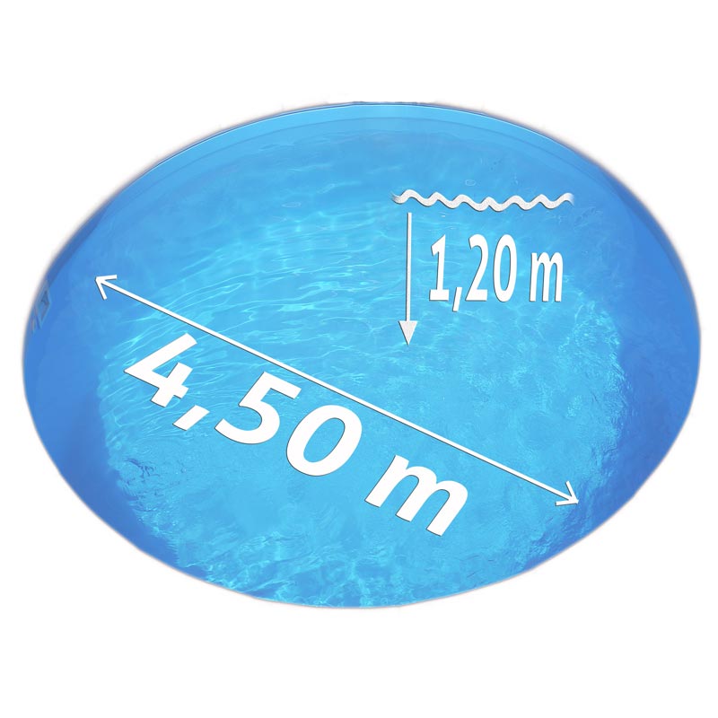 Pool Ø 4,50 x 1,20 m Folie blau 0,8mm EB, Stahl 0,6mm