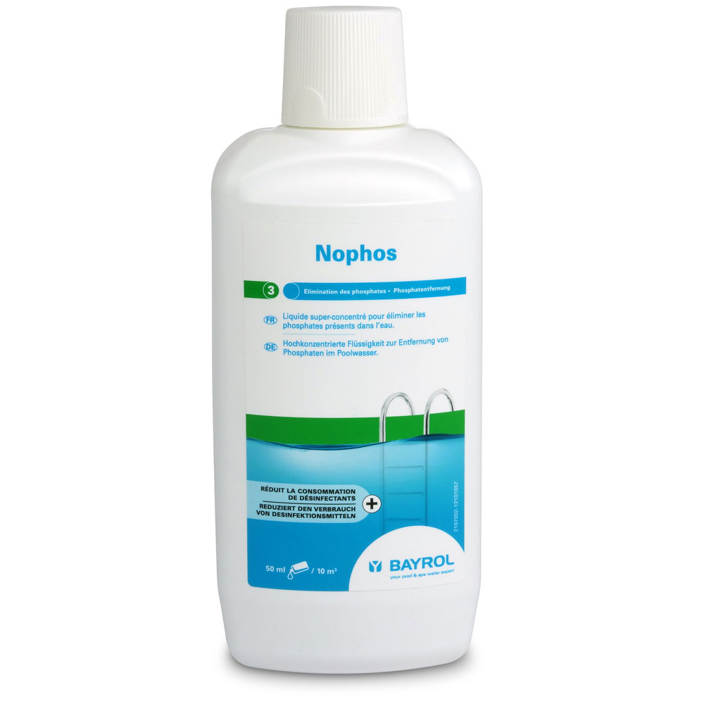 SET> BAYROL Nophos 1,0 l + Phosphat Teststreifen