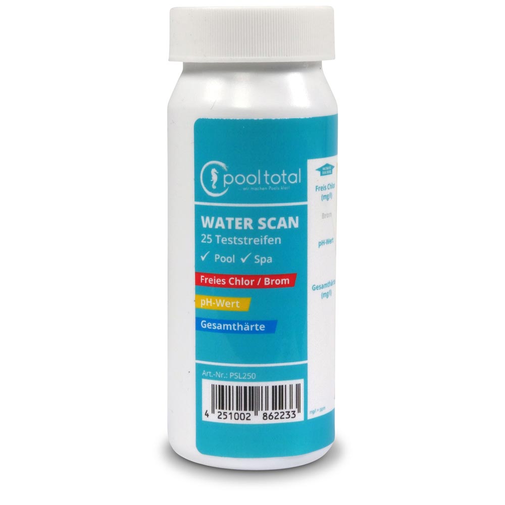 Water SCAN Teststreifen freies Chlor (Brom), pH + Gesamthärte