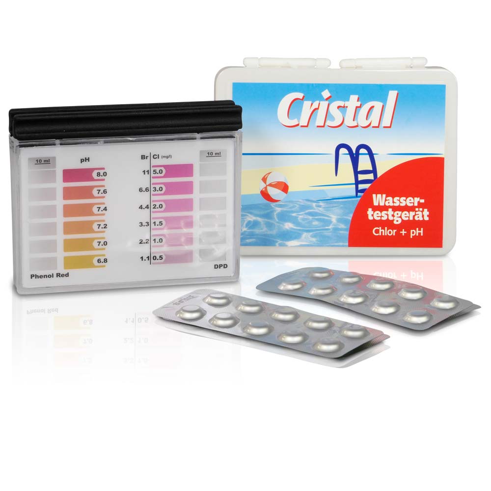 CRISTAL SET MultiTabs Chlor 5 in 1 (20g), Chlordosierer + Wassertestgerät