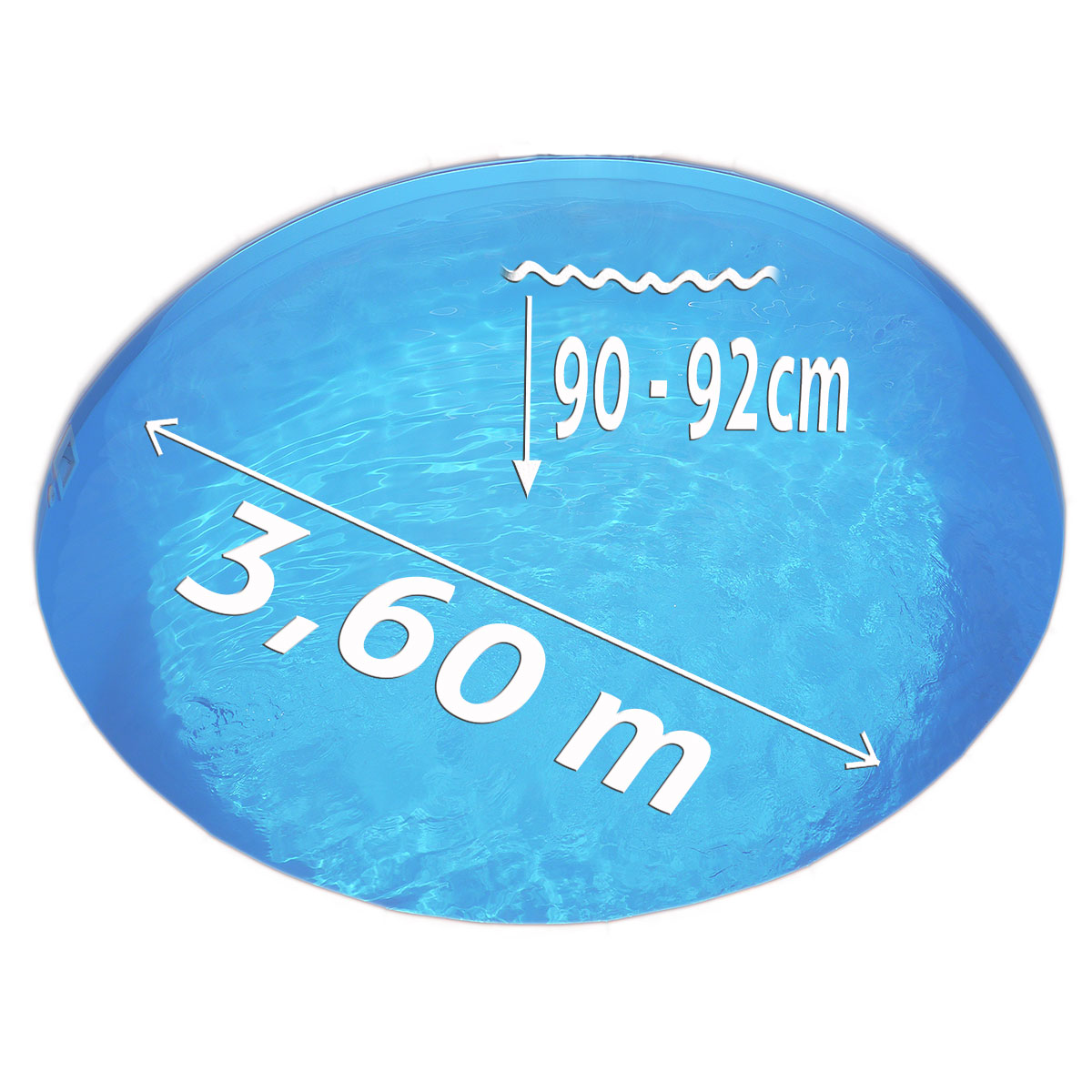 Ersatzfolie Ø 3,60 x 0,90 m 0,60 mm blau