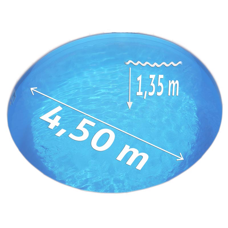 Pool Ø 4,50 x 1,35 m Folie blau 0,8mm EB, Stahl 0,7mm
