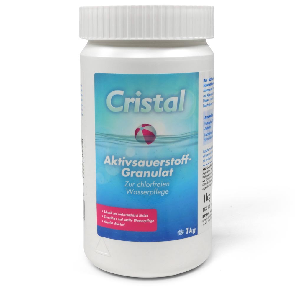 CRISTAL SET Aktivsauerstoff Granulat, Aktivator, TestStrips + Klareffekt