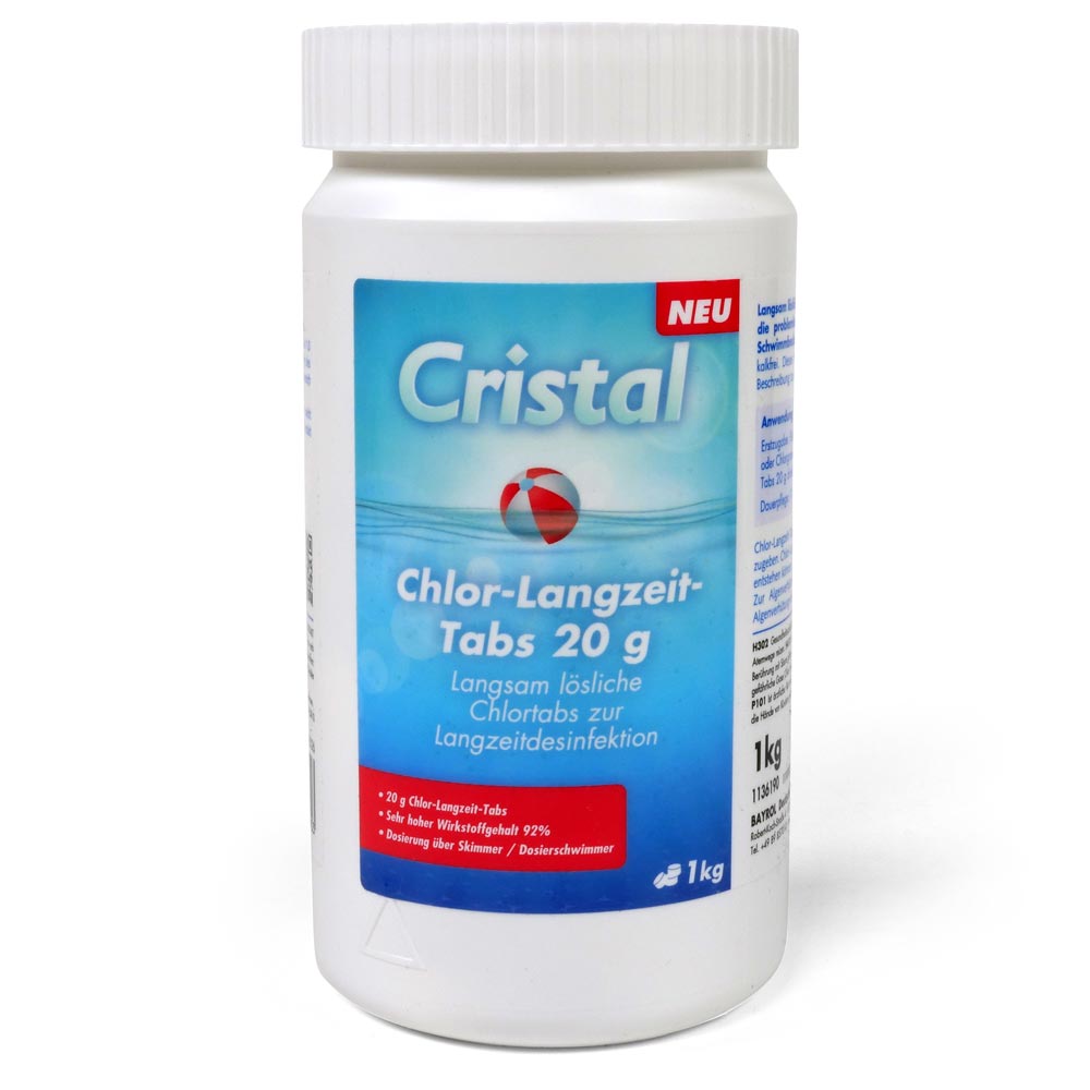 CRISTAL Chlor-Langzeit-Minitab 20g, Dosierschwimmer + Klareffekt