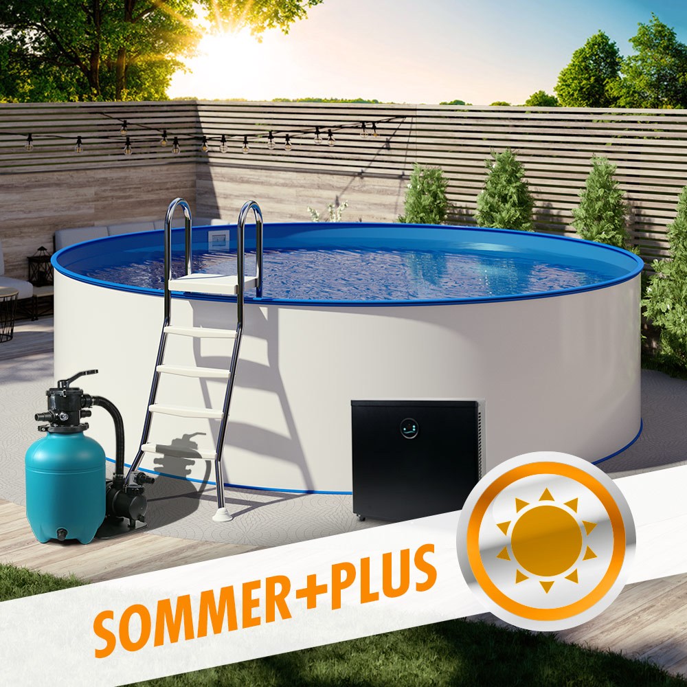 Sommerhit Pool-SET Ø 2,50 x 1,20 m Folie blau 0,8mm EB, Stahl 0,6mm