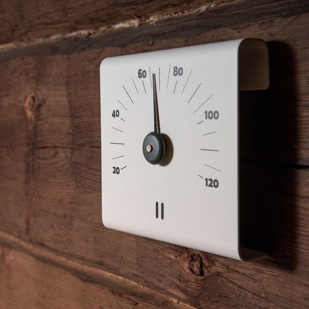 Rento Sauna Thermometer aluminium WEISS