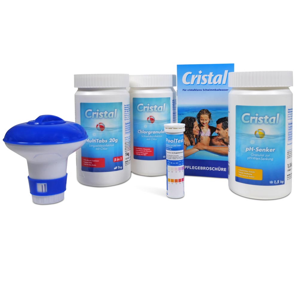 CRISTAL Poolpflege-SET Chlor 3,7 kg - Wasserpflege StarterSet