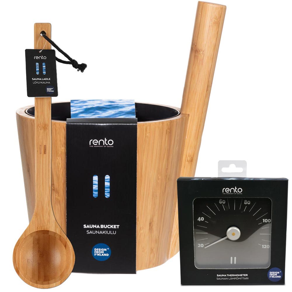 SET> Rento Saunaeimer, Kelle Bambus + Thermometer