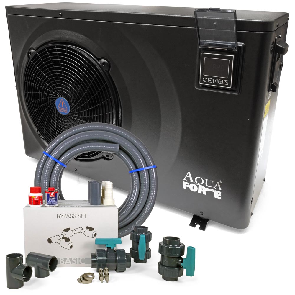 AquaForte Full Inverter Wärmepumpe 5,5 kW inkl. Wi-Fi + Bypass-Set Complete