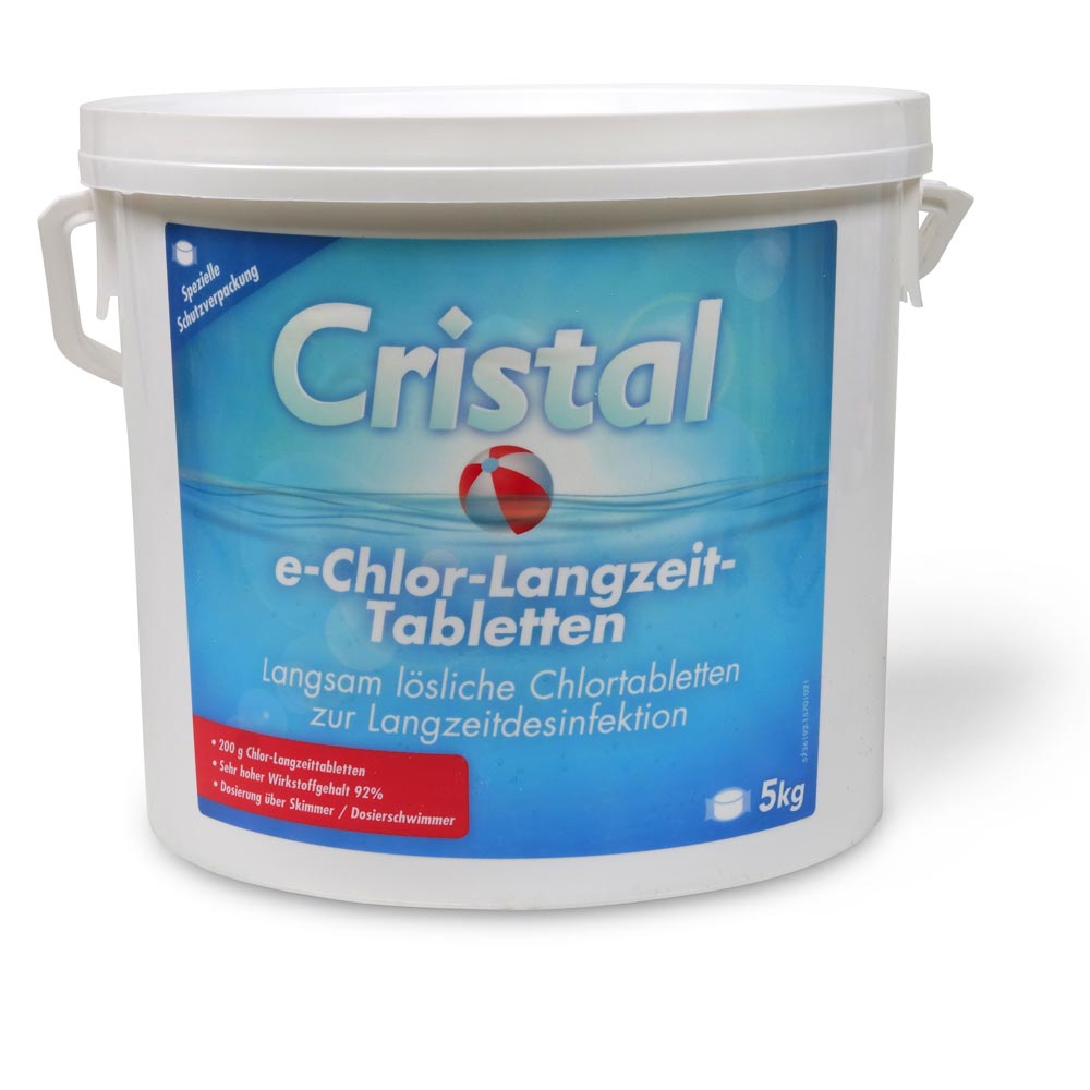 CRISTAL e-Chlor-Langzeit-Tabletten (200g) 5,0 kg + Dosierschwimmer
