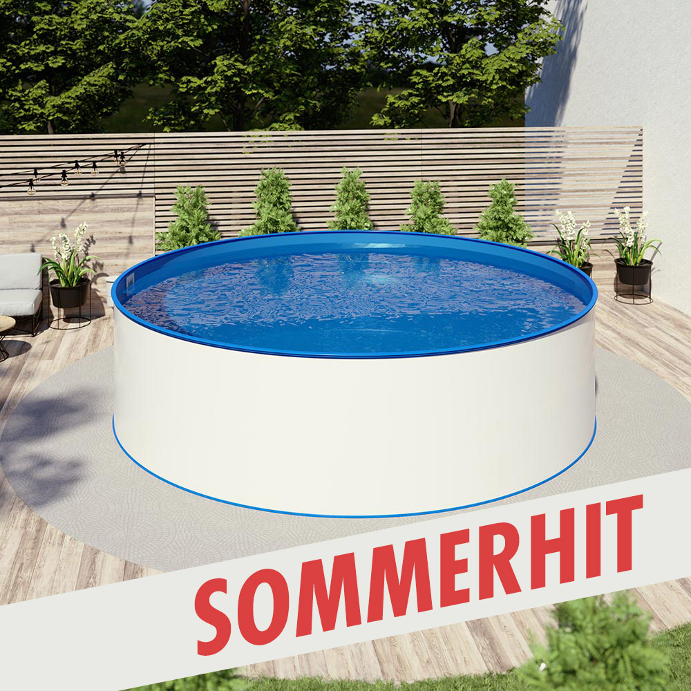 Sommerhit Rundbecken Ø 3,50 x 1,35 m, Folie blau 0,8 mm
