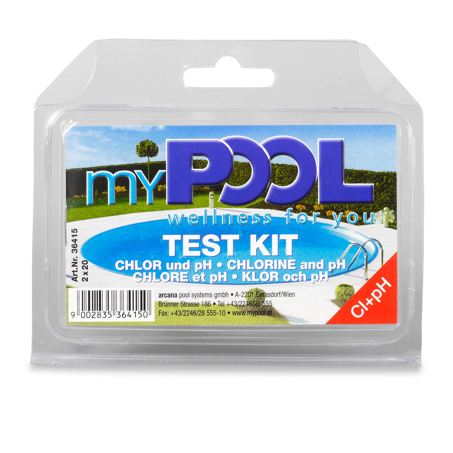 myPOOL Chlor/pH Testgerät inkl. 2x20 Tabletten